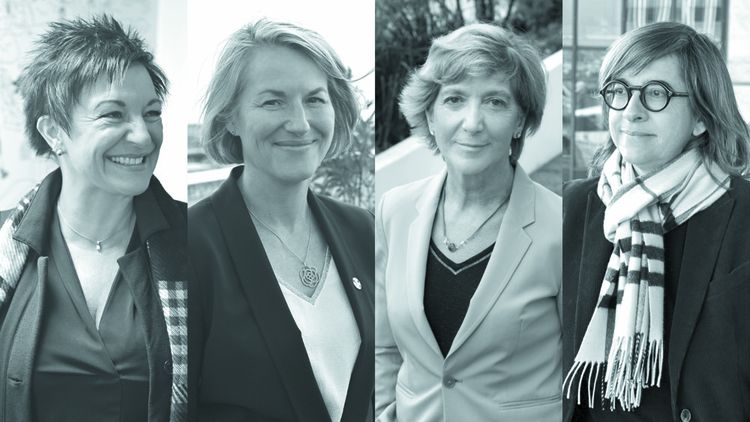 De gauche à droite : Cathy Collart Geiger (Picard), Anne Rigail (Air France), Stéphane Pallez (FDJ), Catherine Guillouard (PDG de la RATP jusqu'à octobre 2022)