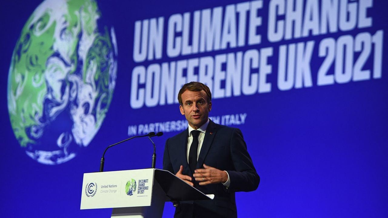 Emmanuel Macron à la COP26, à Glasgow en Ecosse, en novembre 2021
