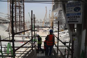 Les travailleurs népalais ont constitué une large partie de la main-d'oeuvre employée au Qatar pour la construction des stades de la Coupe du monde.