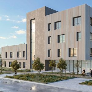 Ce nouvel immeuble bas carbone en ossature bois d'un centre de gestion des sinistres pour Pacifica, filiale de Crédit Agricole Assurances, à Saint-Etienne (Loire), sera livré au premier trimestre 2023.
