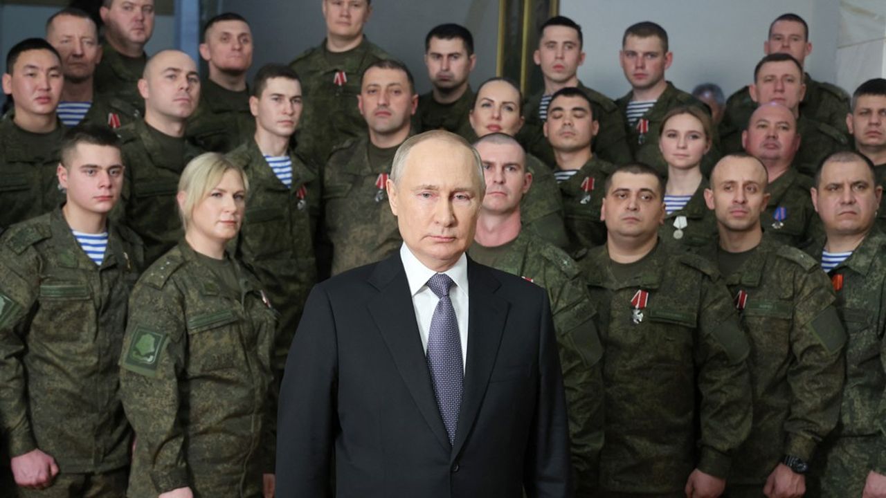 Le président russe Vladimir Poutine lors de ses voeux du Nouvel An au peuple russe.
