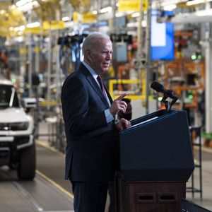 Joe Biden à l'inauguration de la Factory ZERO de General Motors le 17 novembre 2021.