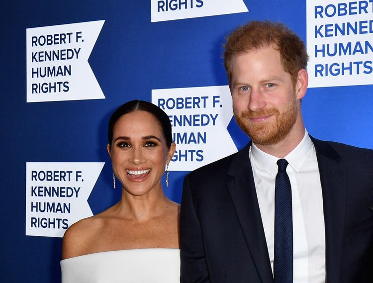 Le Prince Harry et son épouse Meghan Markle étaient présents au gala pour le Robert F. Kennedy Human Rights Ripple of Hope Award à New York, le 6 Décembre 2022.