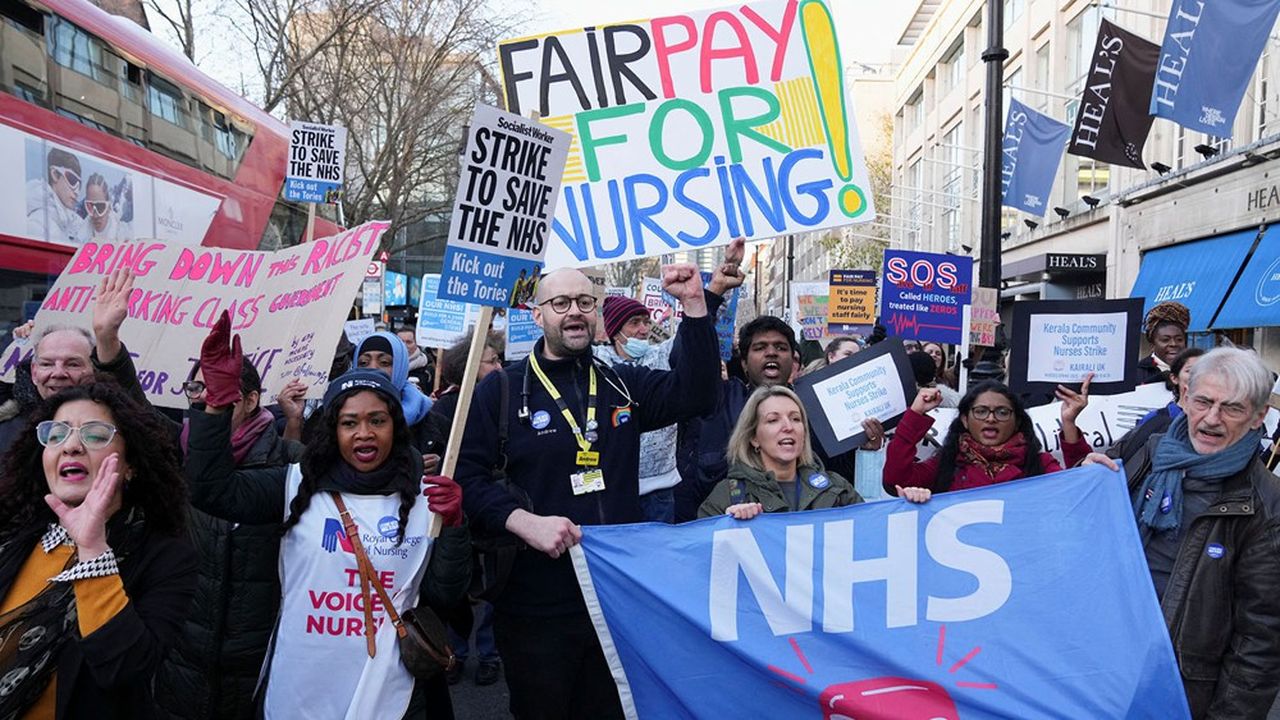 Grève des infirmières le 20 décembre à Londres.