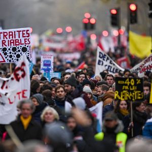 Manifestation contre la réforme des retraites en 2019 à Paris.