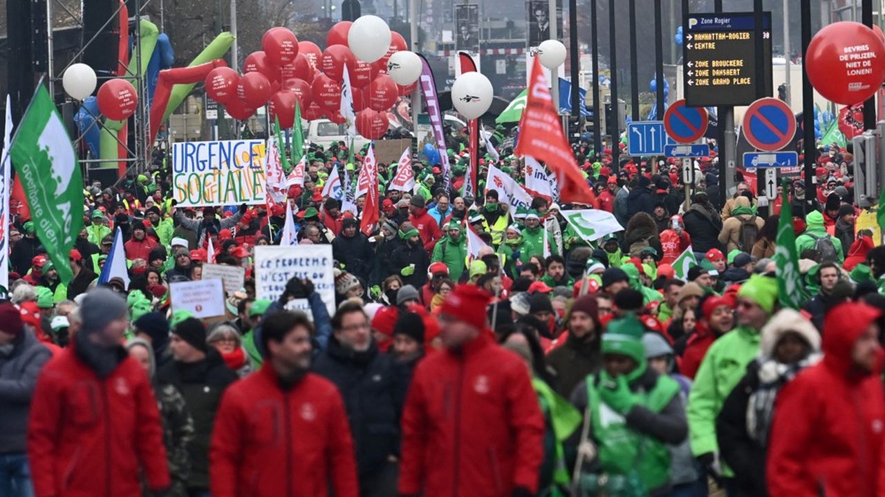 Une manifestation contre la vie chère en Belgique en décembre dernier.