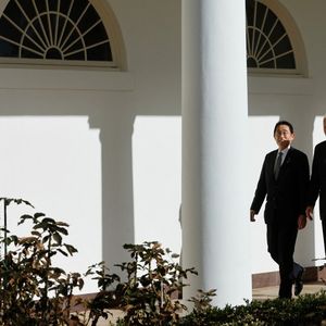 Joe Biden et le Premier ministre japonais, Fumio Kishida, à la Maison-Blanche, le 13 janvier 2023.