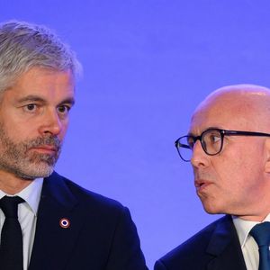 L'actuel président du parti Les Républicains, le député des Alpes-Maritimes, Eric Ciotti (à droite), au côté de Laurent Wauquiez, président de la région Auvergne-Rhône-Alpes.