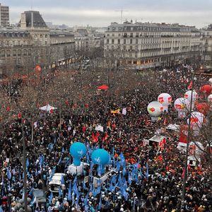 La place de la République, à Paris, lors des manifestations du 19 janvier 2023.