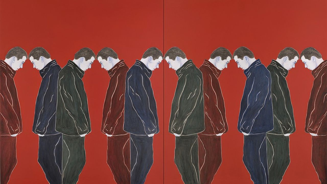 « Sans titre » (2016), huile sur toile monumentale (2,50 X 4 m) de Djamel Tatah.