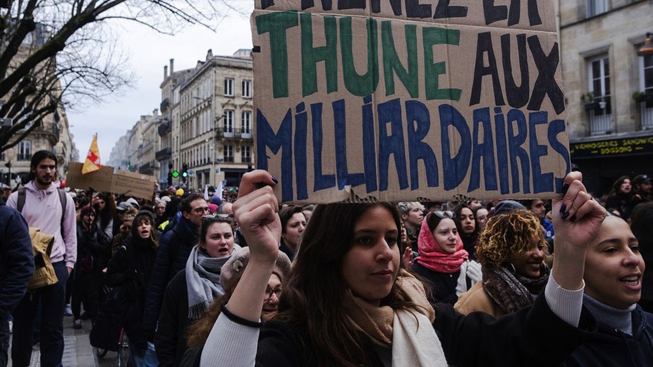 Manifestations contre la réforme des retraites à Bordeaux, le 7 février 2023.