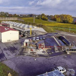 La centrale géothermique en activité de Vulcan située en Allemagne, près de Karlsruhe.