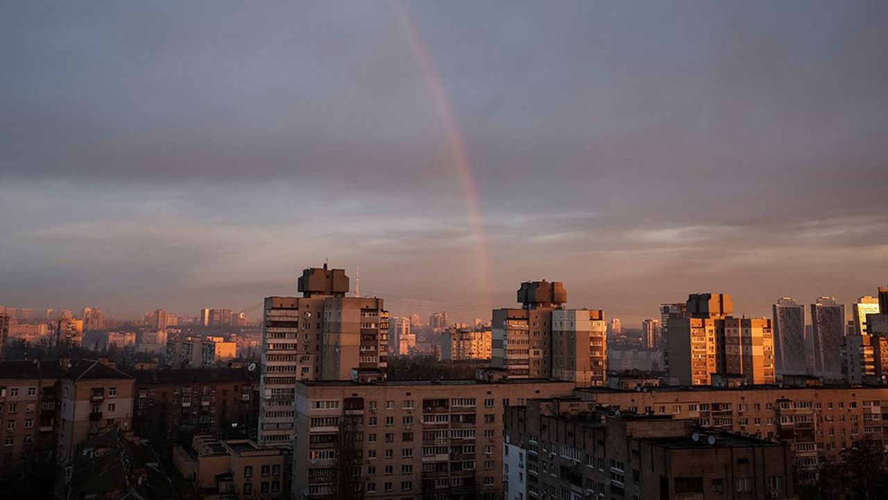 Arc-en-ciel sur Kiev, le 19 janvier 2023.