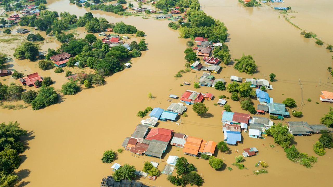 Une région inondée en Thaïlande. Selon le GIEC, le niveau de la mer a déjà augmenté de 15 à 25 cm entre 1900 et 2018.