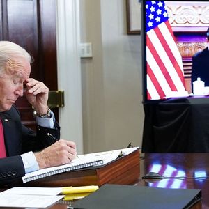 Joe Biden et Xi Jinping lors d'un sommet virtuel, le 15 novembre 2021.