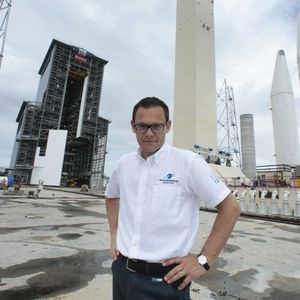 Le PDG d'Arianespace, Stéphane Israël, à Kourou, en Guyane.
