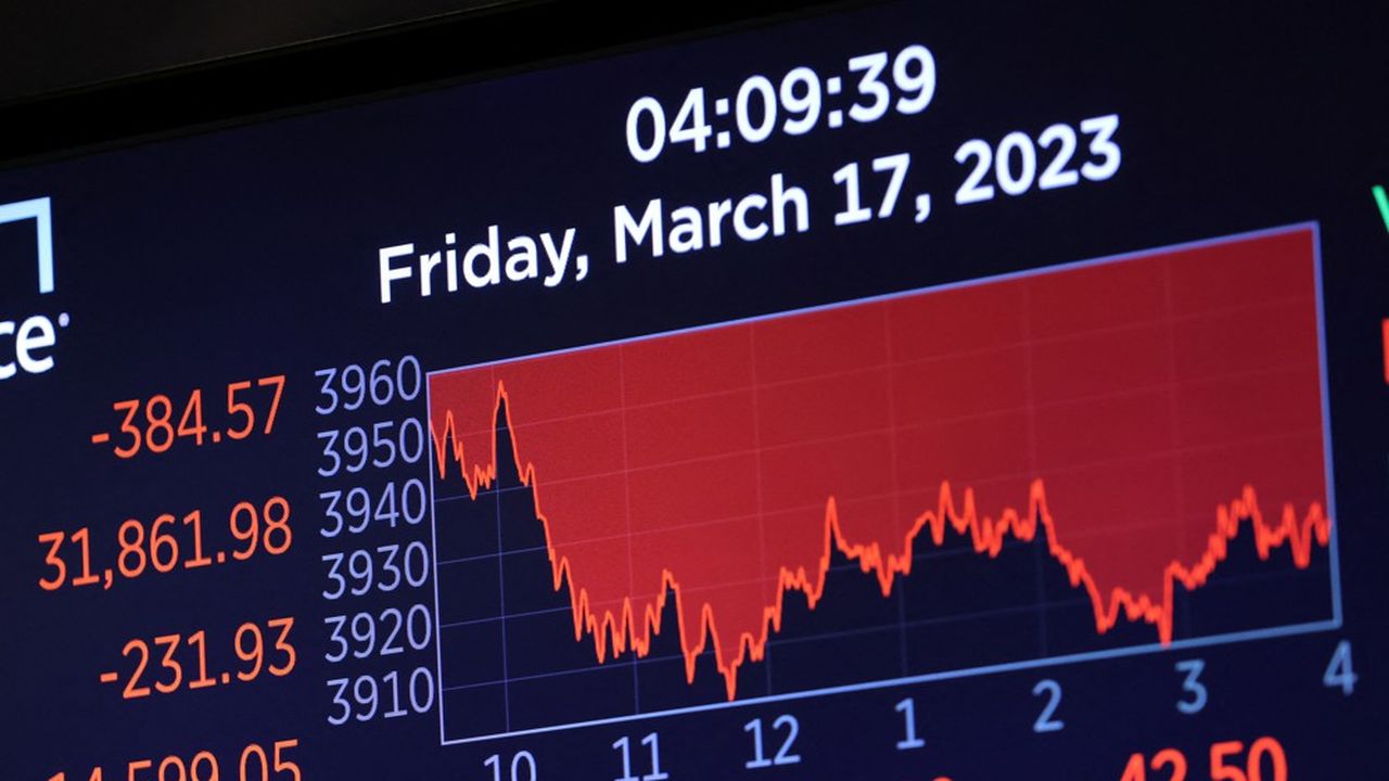 Le Dow Jones à la clôture des marchés américains vendredi 17 mars.