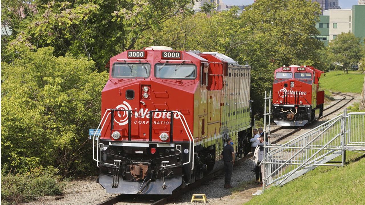 La locomotive électrique FLXdrive de Wabtec, en 2021 à Pittsburgh (Pennsylvanie).