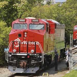 La locomotive électrique FLXdrive de Wabtec, en 2021 à Pittsburgh (Pennsylvanie).