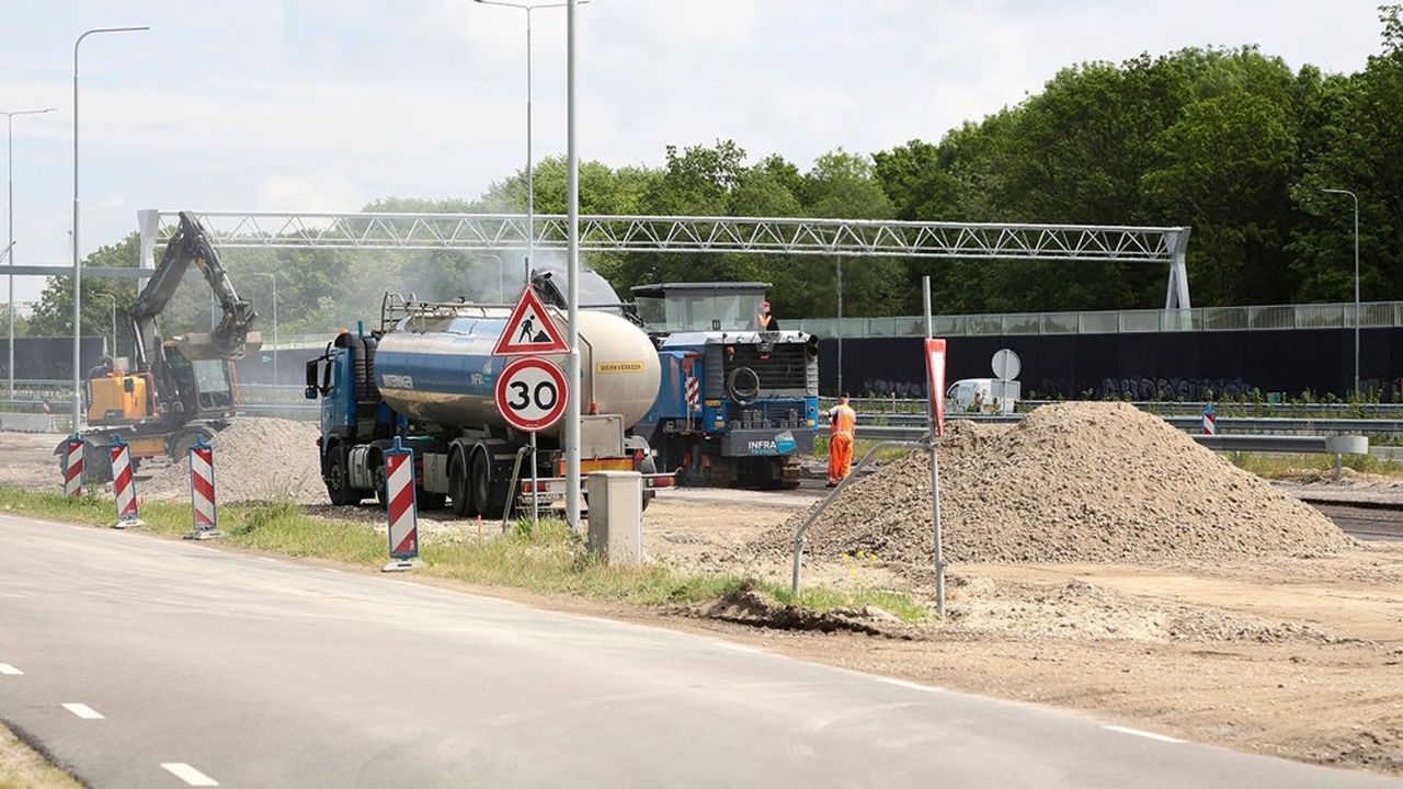 Une route en construction près de La Haye, l'an dernier.