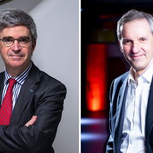 Bruno Angles, le directeur général du Groupe AG2R La Mondiale (à gauche), et Pascal Demurger, le patron de la MAIF, ont officialisé leur partenariat mardi.