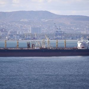 Un navire pétrolier dans le port russe de Novorossiisk, sur la mer Noire.