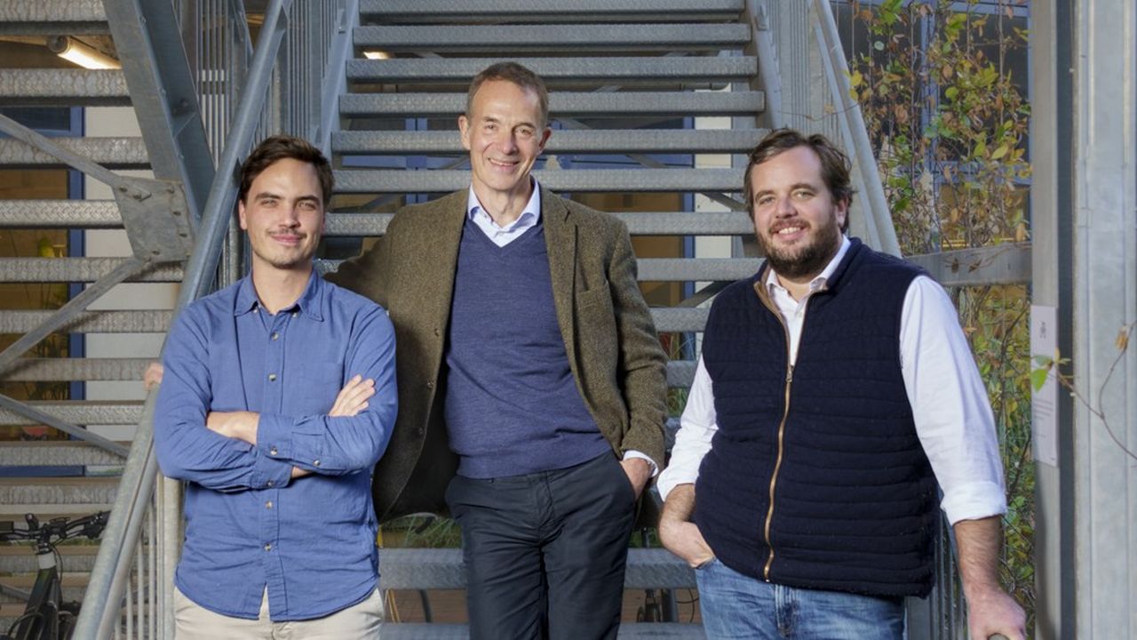 De gauche à droite : Flavien le Rendu (cofondateur), Phillippe Maso y Guell Rivet (CEO) et l'autre cofondateur Benjamin Gaignault.