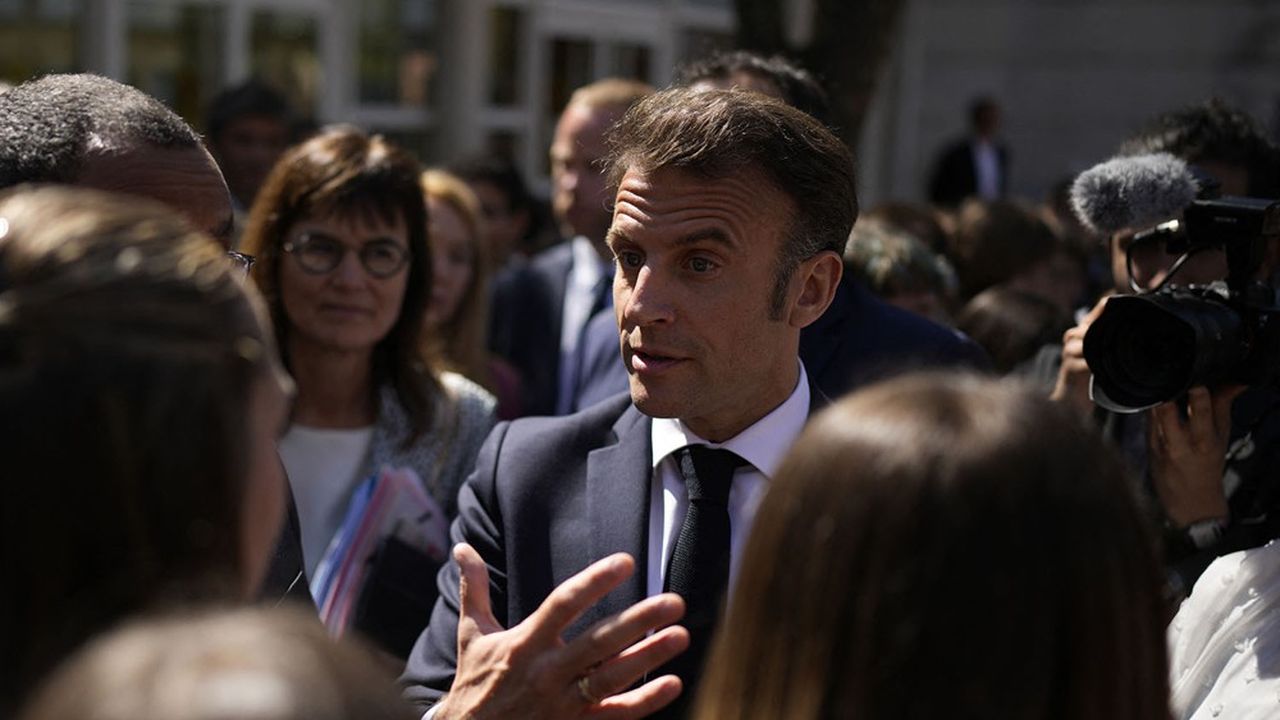 Emmanuel Macron, en visite à Ganges (Hérault) ce jeudi.