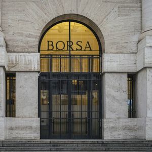 L'entrée de la Bourse de Milan.