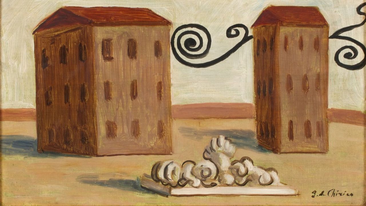 « ﻿La Grâce exilée » (1929-1931), de Giorgio De Chirico (1888-1978). 26 × 40,5 cm. Estimation : 180.000-220.000 euros.