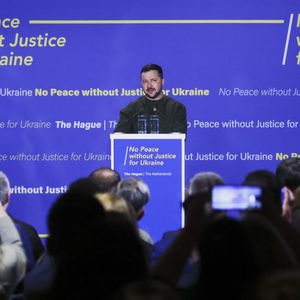 Le président ukrainien a prononcé un discours intitulé «pas de paix sans justice pour l'Ukraine» avant sa visite de la Cour pénale internationale à La Haye».