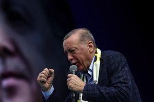 Le président turc Recep Tayyip Erdogan lors d'un meeting politique en avril 2023.