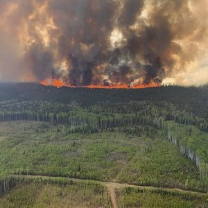 Feu de forêt dans la région de l'Alberta, au Canada, le 12 mai 2023.