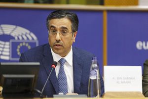 Le ministre qatari du Travail Ali Ben Samikh Al Marri au Parlement européen en novembre 2022.