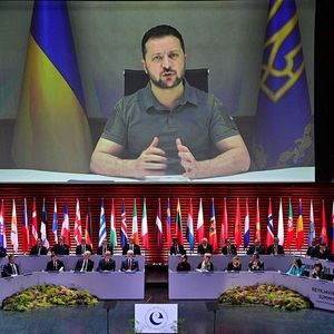 Le président ukrainien Volodymyr Zelensky est intervenu par visioconférence lors du sommet.