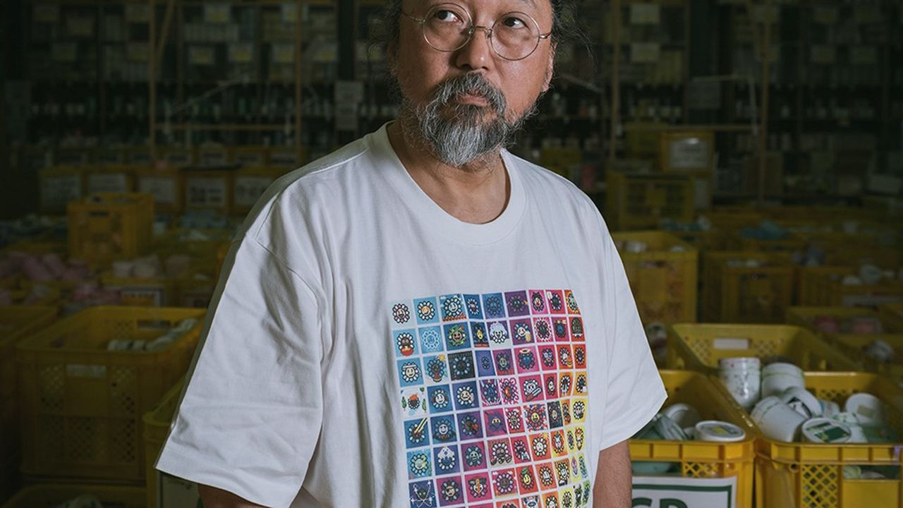 Takashi Murakami dans son atelier, dans la banlieue de Tokyo, le 26 mai 2023.