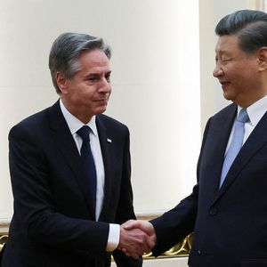 Antony Blinken et Xi Jinping à Pékin, ce lundi 19 juin 2023.