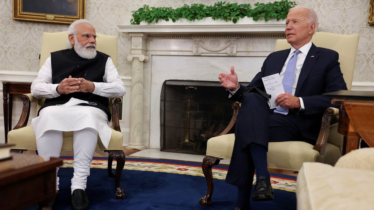 Le Premier ministre, indien Narendra Modi (ici à Washington en septembre 2021), va être reçu pour la première fois lors d'une visite d'Etat par Joe Biden à partir de jeudi.
