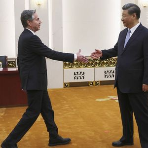 Le secrétaire d'Etat, Antony Blinken, lors de sa rencontre avec le président Xi Jinping à Pékin, le 19 juin 2023.