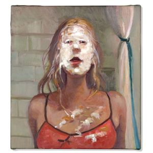 La collection Titze traduit l'intérêt appuyé du couple pour les artistes femmes, dont l'Américaine Lisa Yuskavage (née en 1962). Ici, « Pie Face », une femme entartée qu'ils interprètent comme le reflet du malaise de l'artiste (estimation : 30.000 euros).