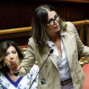 Daniela Santanchè, ministre du Tourisme italienne devant le Sénat le 5 juillet.