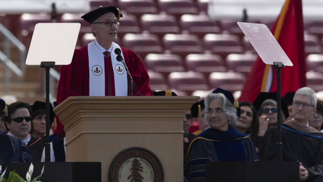 Le président de l'université de Stanford, Marc Tessier-Lavigne. 16 juin 2019.