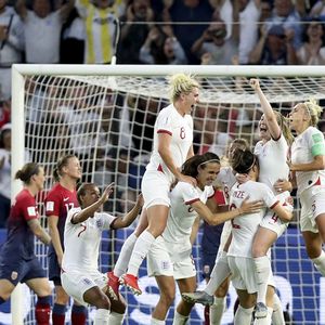 Le Havre, 28 juin 2019 : l'équipe féminine d'Angleterre célèbre sa victoire en quart de finale de la Coupe du monde 2019 contre la Norvège.