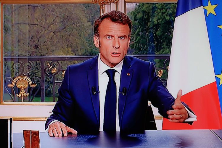 Emmanuel Macron, lors de son allocution aux Français le 17 avril.
