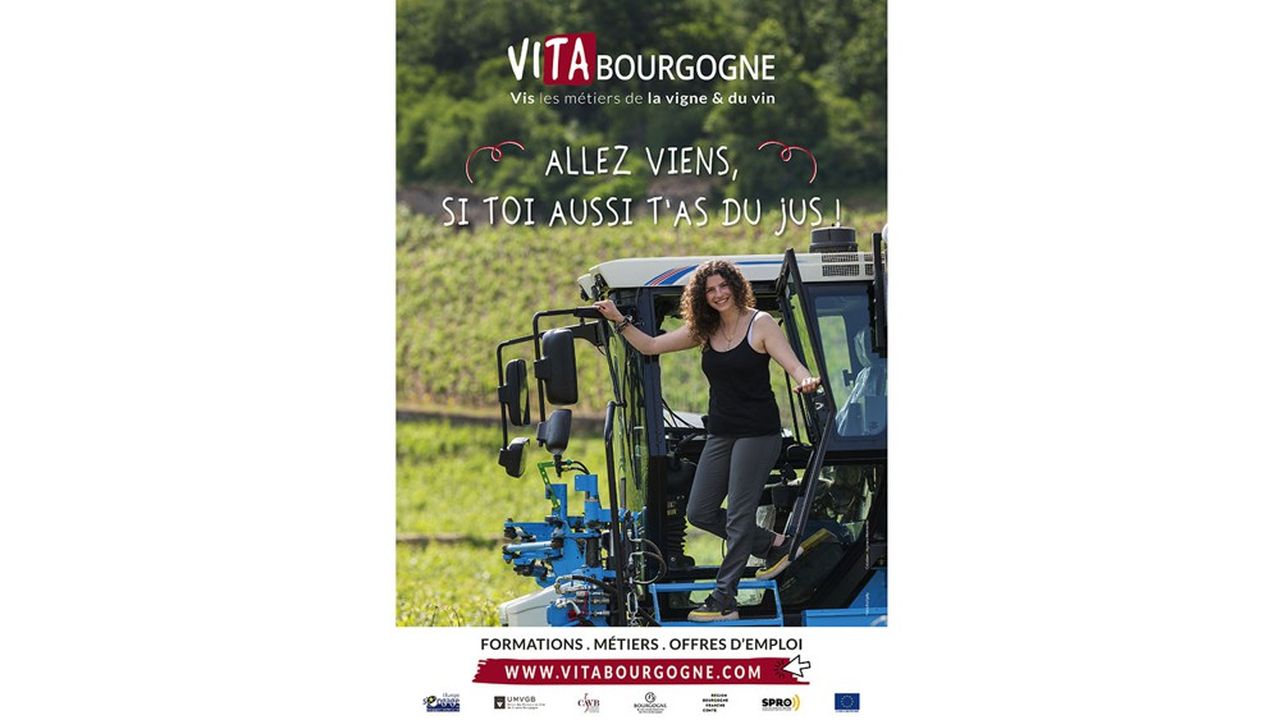 Jade Deloge a fait la promotion du métier sur les affiches de Vita Bourgogne, le « Pôle emploi » du vignoble.