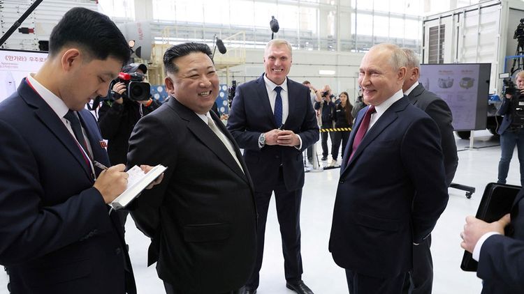 Le dirigeant nord-Coréen et le président Poutine au Cosmodrome Vostochny.
