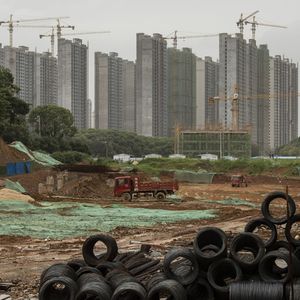Un chantier d'immeubles résidentiels à Nanchang en Chine. Le ralentissement du secteur de l'immobilier pèse sur l'ensemble de la croissance chinoise.