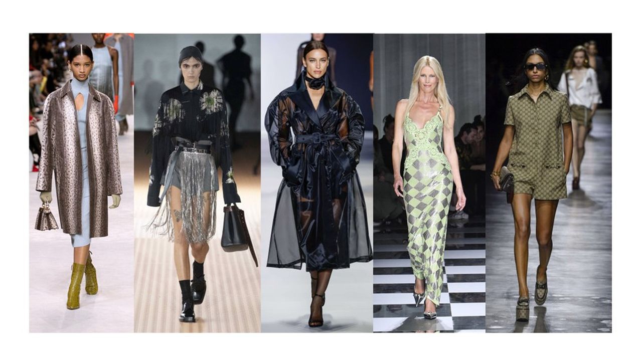 Les catwalks de Fendi, Prada, Dolce & Gabbana, Versace, Gucci.