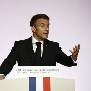 Emmanuel Macron ce mercredi matin au Conseil constitutionnel.