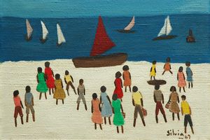 Silvia de Leon Chaireo dite Silvia, « Na praia » (À la plage, 1969).
